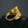 thumbnail image 5 of Punk Male and female letters 14K Yellow Gold Ring Gold Unique and Retro Rings For Men Fashion Party Jewelry Gift, 5 of 6