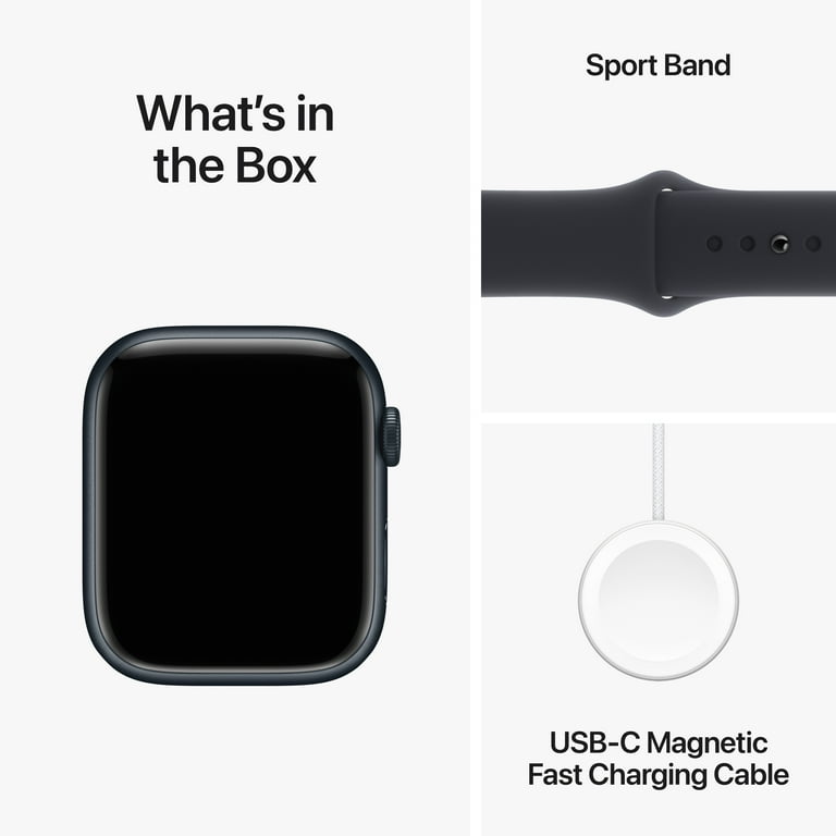 Apple Watch Series 9 GPS + Cellular 45mm Midnight Aluminum Case with  Midnight Sport Band - M/L