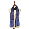 thumbnail image 1 of OM Hindu Yoga Meditation Prayer Shawl - Bright Blue, 1 of 1