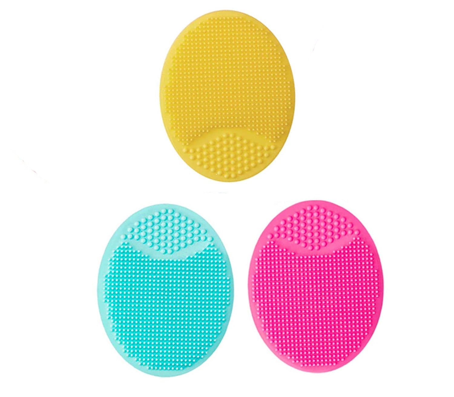 3pcs Soft Silicone Facial Cleansing Brush Pad Exfoliator Scrub Scrubby for Massage Pore Blackhead Removing Exfoliating-Unique Cool Fun Christmas Gift Present for Girl Sister Best Friend Women