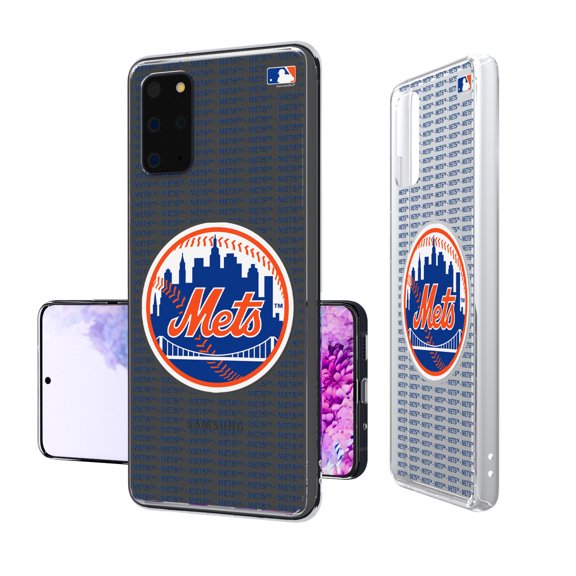 New York Mets Galaxy Text Backdrop Clear Case