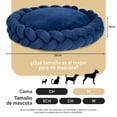 thumbnail image 3 of Cama Redonda Esquimal Azul Marino Mediana Trenzada y Lavable para Perro y Gato, 3 of 6