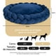 thumbnail image 3 of Cama Redonda Esquimal Azul Marino Mediana Trenzada y Lavable para Perro y Gato, 3 of 6