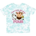 thumbnail image 3 of Inktastic Little Monkey Girl 4th Birthday Girls Toddler T-Shirt, 3 of 5