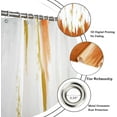 thumbnail image 5 of Burnt Orange Shower Curtain, Orange White Gold Brush Strokes Graffiti Oil Painting Modern Art Abstract Bathroom Curtain Waterproof Fabric Machine Washable with Hooks, 84" Wx72 L, 5 of 6