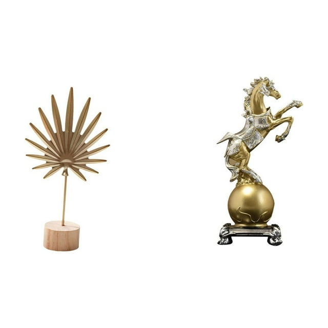 Escultura de hoja de metal abstracta nórdica y estatua de caballo de resina moderna, adorno artesanal para mesa, centro de mesa, estante, decoración d