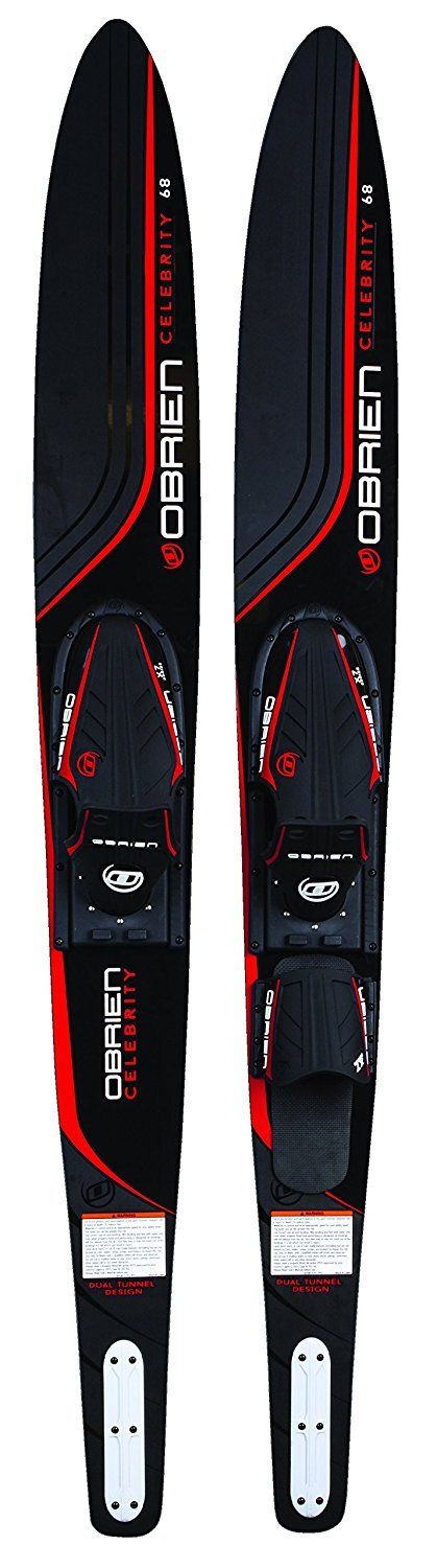 OBrien Celebrity 68 Inch Combo Water Skis with Jr. X7 Adjustable Bindings, Red by