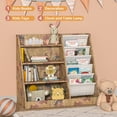 thumbnail image 4 of Hironpal Kids Bookshelf and Toy Storage Organizer, 4 Tier Wooden Kids Bookcase with Sling Book Rack in Kids Room Playroom Nursery for Kids, Children, Toddlers, 4 of 8