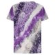 thumbnail image 5 of Fiudx Camisas de Mujer Moda Mujer V-Cuello Manga Corta Blusa Camiseta Verano Impresión Tops Sueltos, 5 of 7