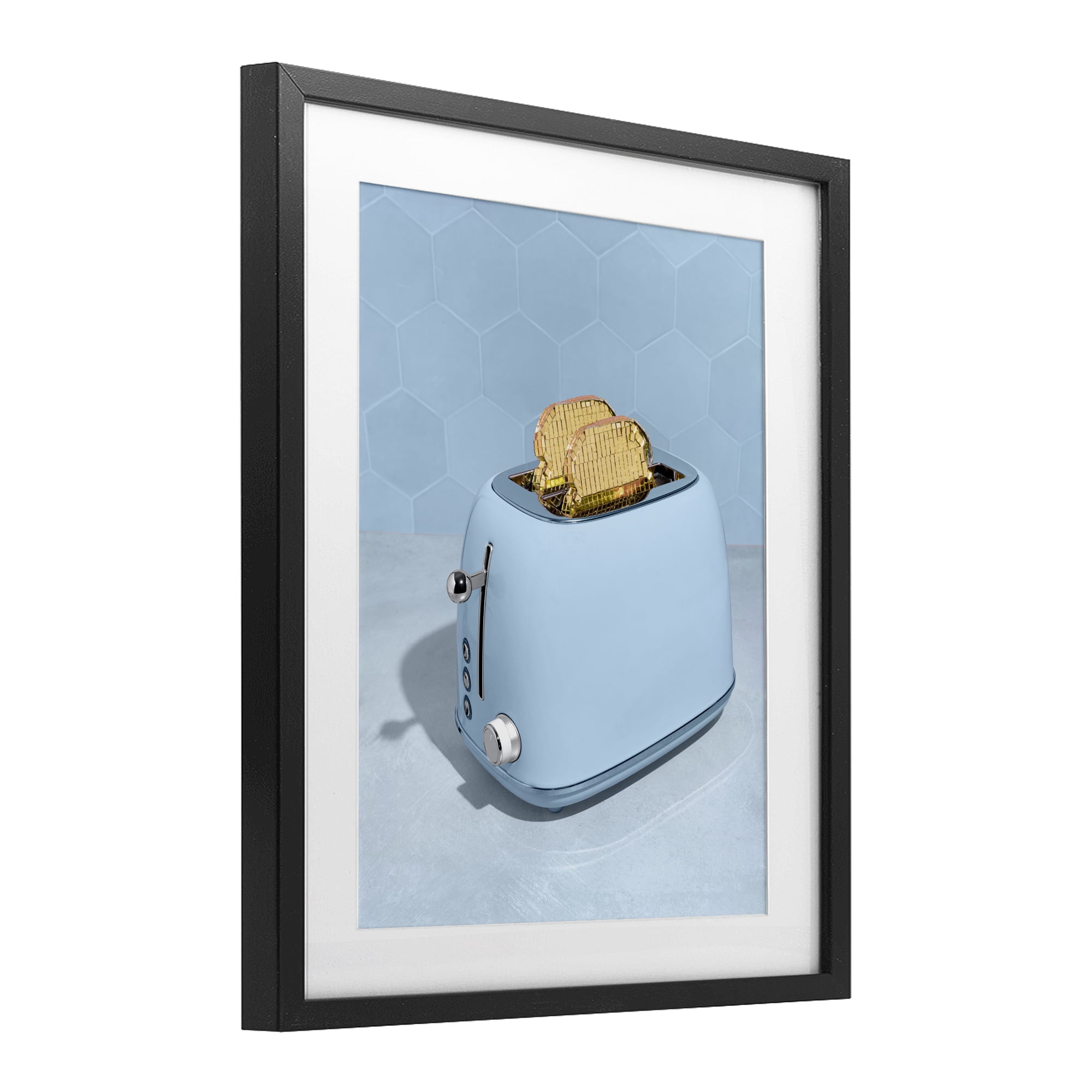 Stupell Industries Golden Disco Toaster Over Black Framed Print Under Glass, design by LISH Creative