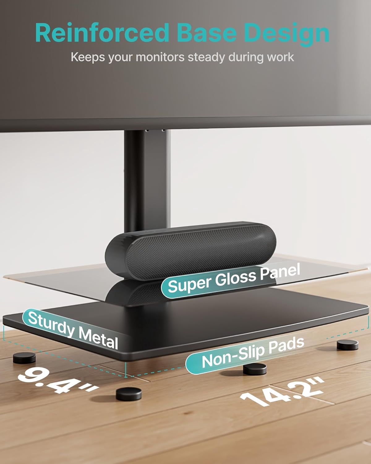 Vertical Dual Monitor Stand for 17–34 Inch Screens, Stacked Monitor Mount with 33.3" Pole & 12 Height Settings, Freestanding Desk Monitor Riser, Full Motion ±45° Tilt ±30° Swivel, 75/100 VESA