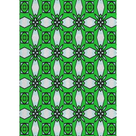 Ahgly Company Machine Washable Indoor Rectangle Transitional Medium Forest Green Area Rugs, 2' x 3'