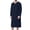 Navy, variant on Men's Cotton House Coat Long Sleeve Robe Soft Sleeping Loose Trendy Knee Length Baggy Pocket Nightshirt Navy X-Large
