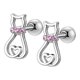 thumbnail image 1 of Rainbow Flower Heart Screw Back Earrings for Women - Hypoallergenic and Comfortable Cartilage Earrings with Dangling Design, 1 of 5