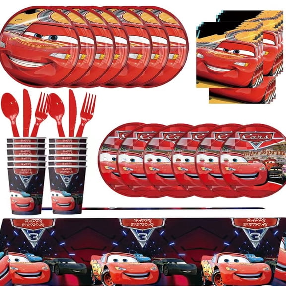 81 Pcs Party Tableware, Birthday Party Supplies, Paper Plates, Napkins, Cups, Knives, Spoons and Forks,Themed Birthday Party Supplies Decorations