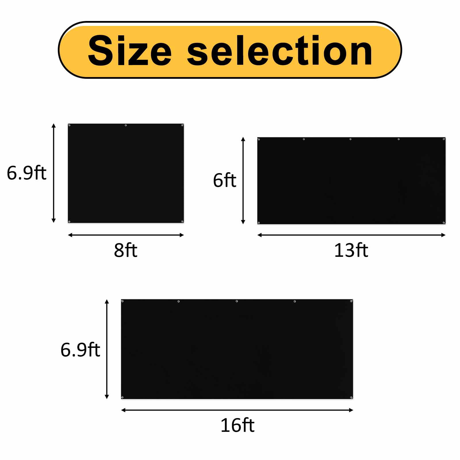 Black Garage Door Cover Banner 7 x 8 FT, Solid Color Farmhouse Black Garage Door Curtains Backdrop with Grommets for Indoor Outdoor Wall Party Porch Yard Decorations Background