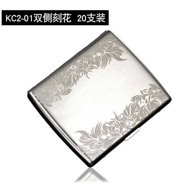 20-pack stainless steel cigarette box, portable ultra-thin flip-top cigarette holder, free engraving, customized creative birthday gift for men
