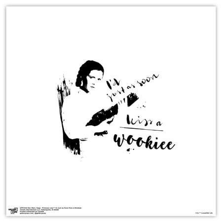 Gallery Pops Star Wars: Saga – Princess Leia Kiss a Wookiee Wall Art Unframed Version 12 x 12