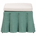 thumbnail image 2 of bali & pari Palm Bohemian Seafoam Green Scallop Rattan Ottoman, 2 of 6