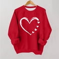 thumbnail image 2 of BLVB Kid Girl Valentine’s Day Sweatshirt Cute Love Hearts Print Shirt Crewneck Long Sleeve Oversized Pullover Tops(Red AA7,12-13 Years), 2 of 9