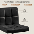 thumbnail image 4 of Topeakmart Set of 2 Adjustable Swivel Bar Stools with Square Back, Black, 4 of 8
