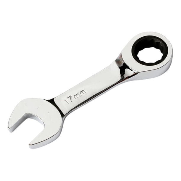 Llave Trinquete Rápida 72 Dientes Corto Mini Llave Torx Extremo Abierto Llave Hardware Reparación Automóviles Dos Vías Que Ahorra Mano Obra (17 Mm)