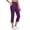 Purple, variant on Womens Casual Cropped Pants Stretch High Waist Work Business Casual Capris Trouser with Pockets (XL, White)