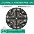thumbnail image 5 of VIVIJASON 61" Patio Round Height Bar Table, All-Weather Cast Aluminum High Top Dining Table with 24" Lazy Susan & Umbrella Hole for Outdoor Balcony, Porch and Deck, Fits for 6-8 Person, Dark Bronze, 5 of 7