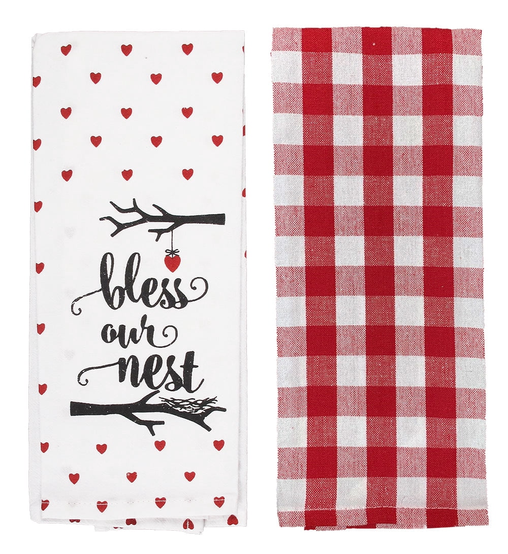 Decorative Buffalo Plaid Kitchen Towels Set of 8 Cute Flour Sack Dish Towels 100% Cotton Home Use