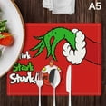 thumbnail image 1 of 4pcs/set Christmas Placemat Set Red Plaid Pattern kitchen Placemats Santa Claus, 1 of 4
