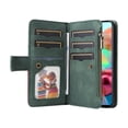 thumbnail image 2 of Multifunctional Case for Samsung A71 4G,[RFID Blocking] 9 Credit Cards Holder with Wrist Strap, Premium PU Leather Zipper Wallet Purse Magnetic Flip Phone Cover for Samsung Galaxy A71 4G, Green, 2 of 12