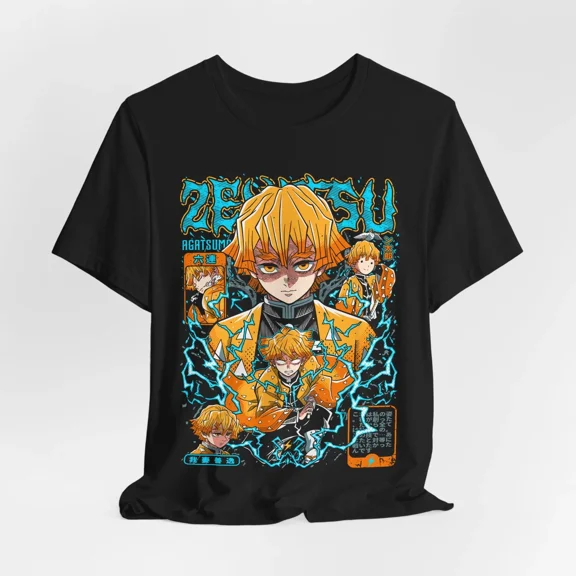 Reprint Rare Zenitsu Anime Graphic Tee, Unisex Tee, Short Sleeve Shirt, Cosplay Gift, Demon