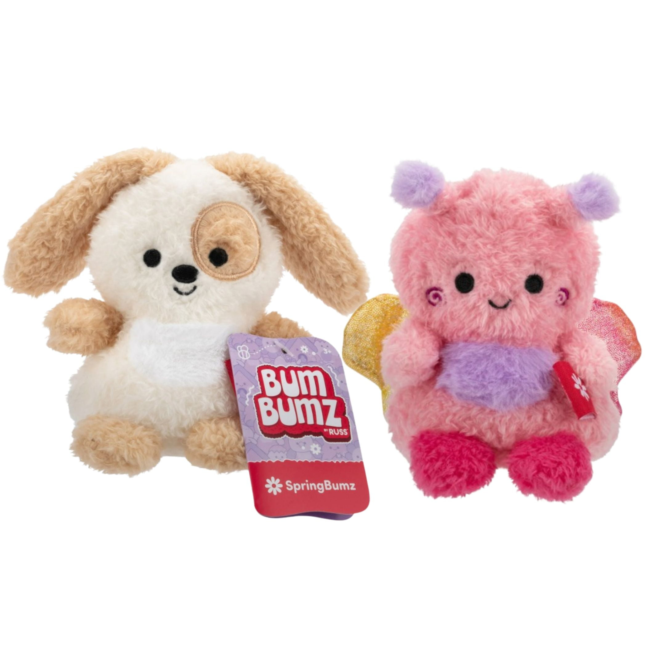 BumBumz 4.5-inch Easter SpringBumz Plush - Bunny Beckham and Butterfly Baily - 2 Pack
