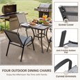 thumbnail image 4 of Homall Patio Dining Chairs Set Of 4, Textilene Fabric & Metal Frame, Outdoor Conversation Armchairs, Gray, 4 of 6