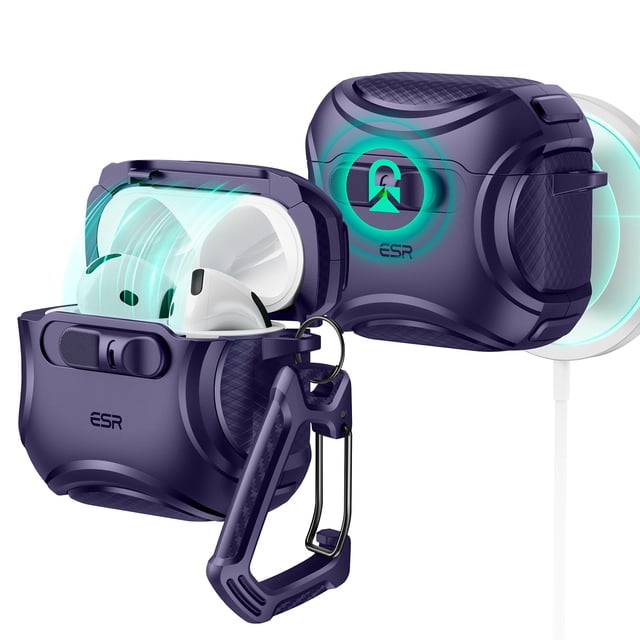 Funda para AirPods 4 ESR HaloLock, a prueba de caídas, serie Cyber