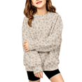 thumbnail image 6 of Leopard Print Sweatshirts for Girls Long Sleeve Crew Neck Pullover Fashion Top Trendy Fall Winter Casual Loose Fit Blouse, 6 of 6
