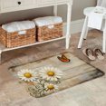 thumbnail image 2 of FJPT Non Slip Flannel Polyester Floor Mat With Daisy And Butterfly Design For Bathroom Kitchen Bedroom Decor 31.5x19.7 inch, 2 of 5