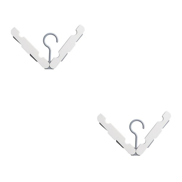 Injueey Colgador de ropa plegable portátil, estante de secado para senderismo, camiseta sin mangas, faldas, soporte para vestido, dormitorio, Blanco 2piezas Injueey CBP273411