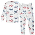 thumbnail image 2 of joogoo Cherry Bow 2 Piece Long Sleeve Tee and Pants Cotton Pajama Set 8Y, 2 of 7