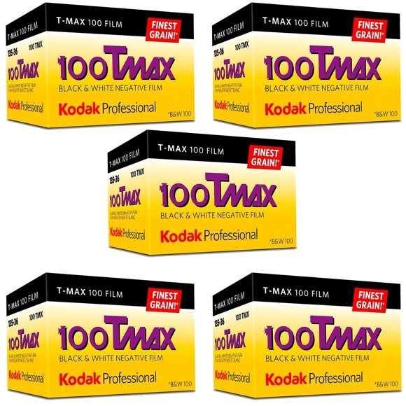 Kodak Professional 100 Tmax Black and White Negative Film (ISO 100) 35mm 36 Exposures (853 2848) 5 Pack