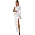 thumbnail image 3 of Petit Motif Cœurs Rouges et Foncés Parfait pour la Saint-Valentin Ou Cadeau d'Amour Robe Fendue Demi-Dleeve Robes d'Été, 3 of 4