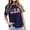 Navy, variant on Conairie 4th of July Shirt Womens Crew Neck Short Sleeve Loose Patriotic T Shirts With Letter Print Work Tee Pullover Outfits Black L