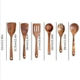 thumbnail image 3 of Linnome Wooden Kitchen Utensil Set Non Scratch Wooden Spatula Spoon for Non Stick Pans Heat Resistant B, 3 of 7