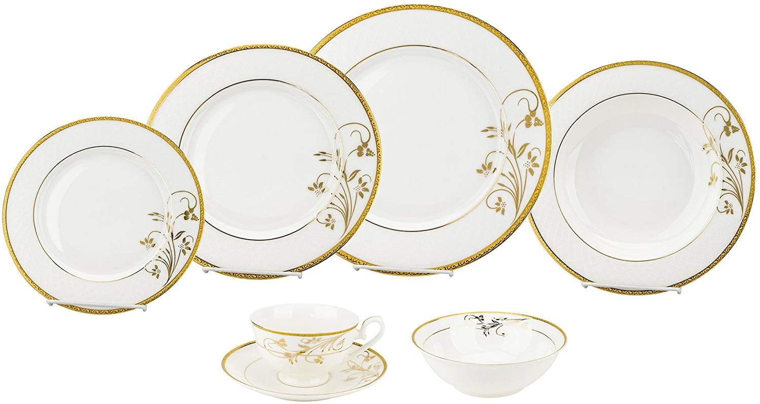 Porcelain Dinnerware Set, 28Piece Service by Lorren Home Trends