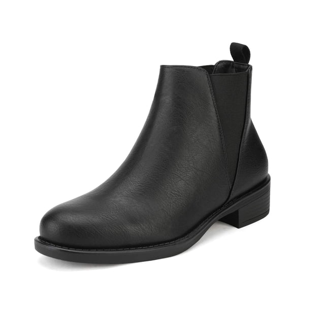 Botines DREAM PAIRS ISABELLA-2 con Tacón Bajo Grueso Negro