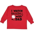 thumbnail image 3 of Inktastic I Watch Baseball with My Dad Boys or Girls Long Sleeve Toddler T-Shirt, 3 of 5