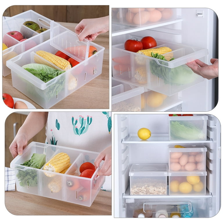 2pcs Home Use Plastic Food Storage Container, Refrigerator Freezer