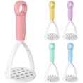 thumbnail image 4 of Potato Masher, Manual Mashed Potato Masher, Pink Plastic Food Crusher, 4 of 6