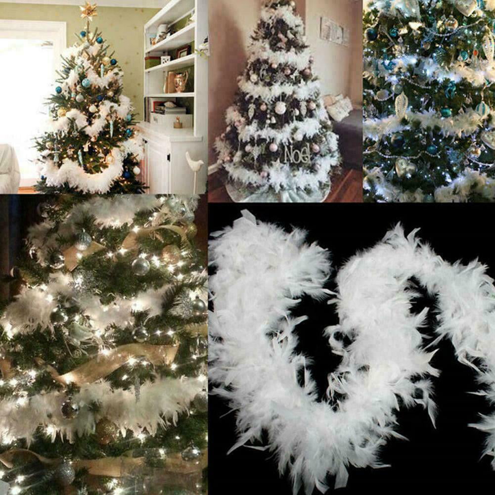 Details about   2M Christmas Tree White Feather Boa Strip Xmas Ribbon Party Garland Decor 