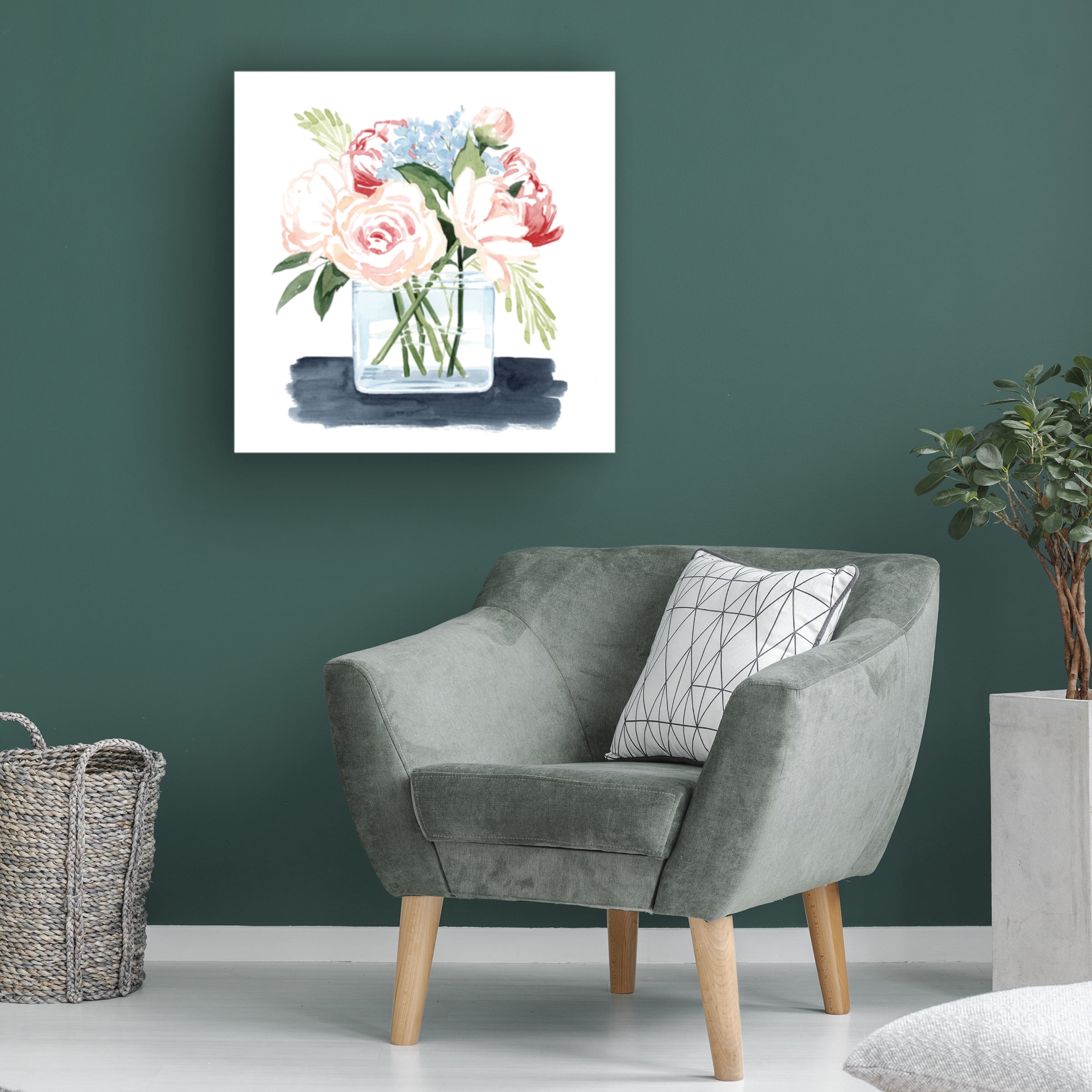 Grace Popp 'Loose Watercolor Bouquet I' Canvas Art